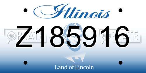 Z185916 Illinois License Plate
