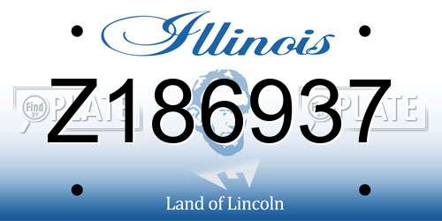 Z186937 Illinois License Plate