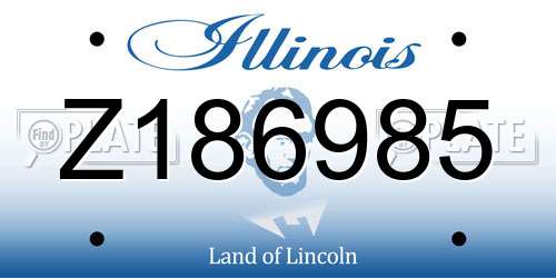 Z186985 Illinois License Plate