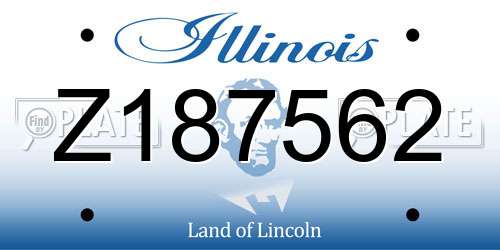 Z187562 Illinois License Plate
