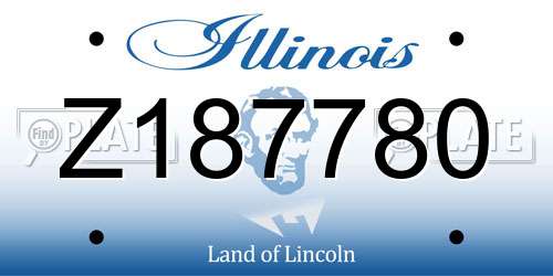 Z187780 Illinois License Plate