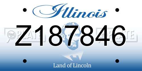 Z187846 Illinois License Plate