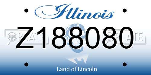 Z188080 Illinois License Plate