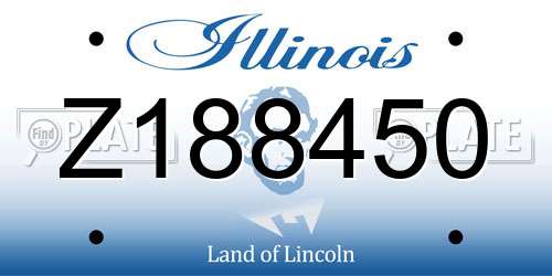 Z188450 Illinois License Plate