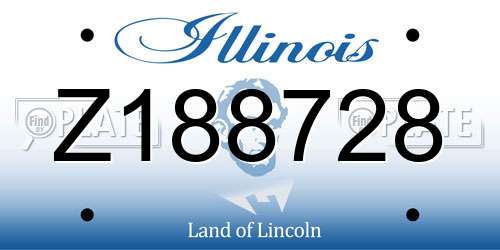 Z188728 Illinois License Plate