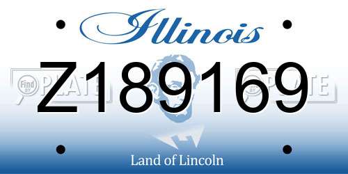 Z189169 Illinois License Plate