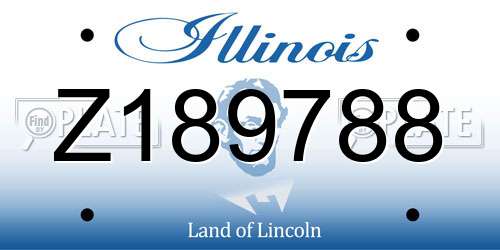 Z189788 Illinois License Plate