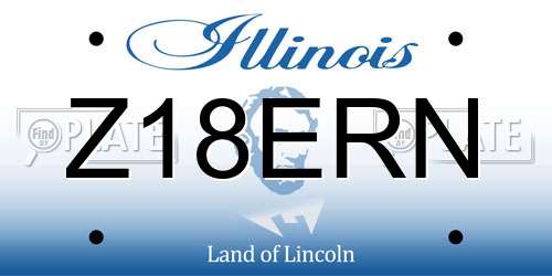 Z18ERN Illinois License Plate