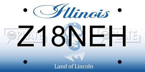 Z18NEH Illinois License Plate