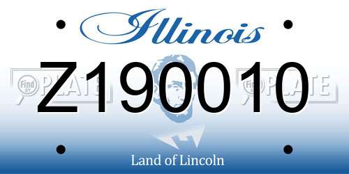 Z190010 Illinois License Plate