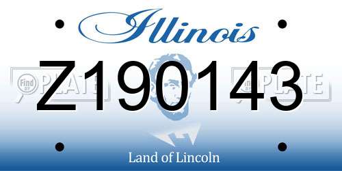 Z190143 Illinois License Plate