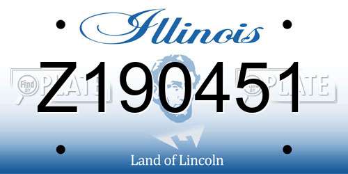 Z190451 Illinois License Plate
