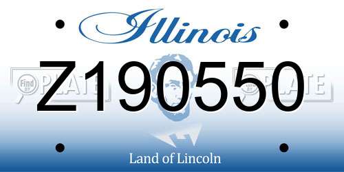 Z190550 Illinois License Plate