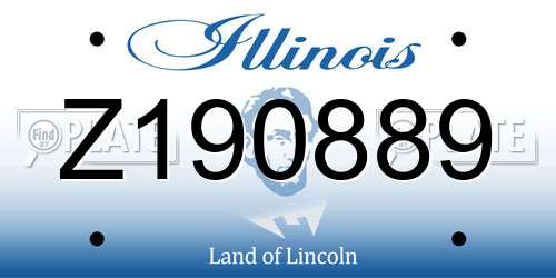 Z190889 Illinois License Plate