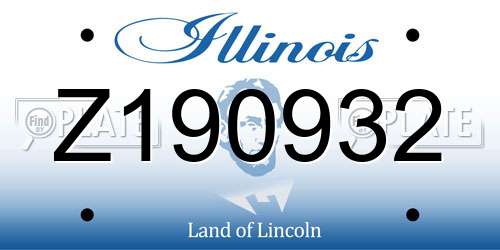 Z190932 Illinois License Plate