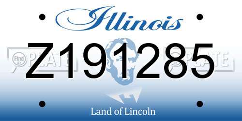 Z191285 Illinois License Plate