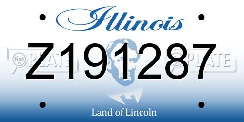 Z191287 Illinois License Plate