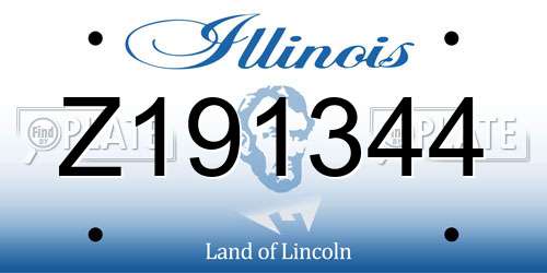 Z191344 Illinois License Plate