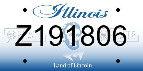 Z191806 Illinois License Plate