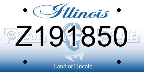 Z191850 Illinois License Plate