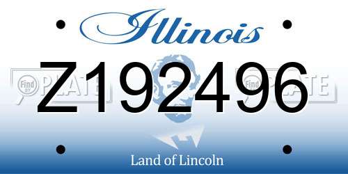 Z192496 Illinois License Plate