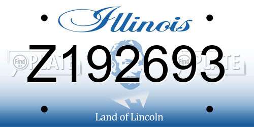 Z192693 Illinois License Plate