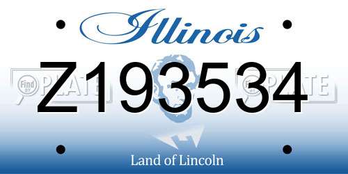 Z193534 Illinois License Plate