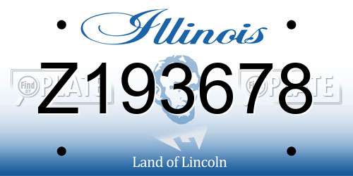 Z193678 Illinois License Plate