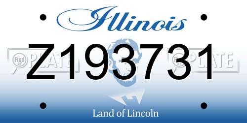 Z193731 Illinois License Plate
