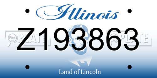 Z193863 Illinois License Plate