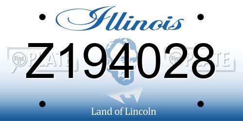 Z194028 Illinois License Plate
