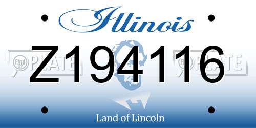 Z194116 Illinois License Plate