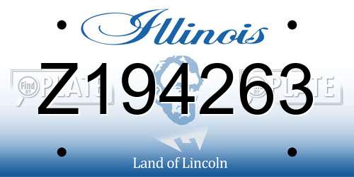 Z194263 Illinois License Plate