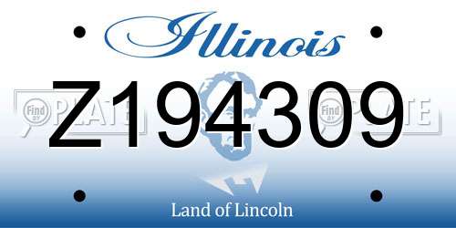 Z194309 Illinois License Plate