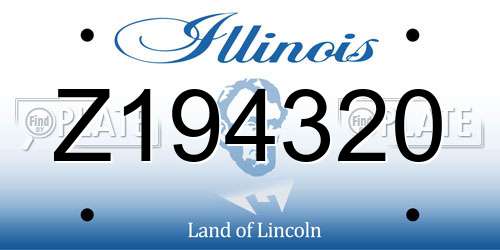 Z194320 Illinois License Plate