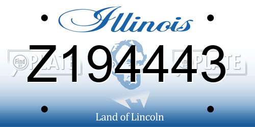 Z194443 Illinois License Plate
