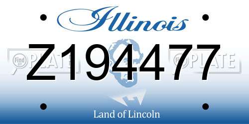 Z194477 Illinois License Plate