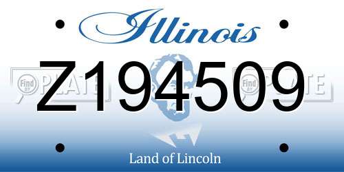 Z194509 Illinois License Plate