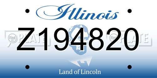 Z194820 Illinois License Plate