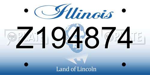 Z194874 Illinois License Plate