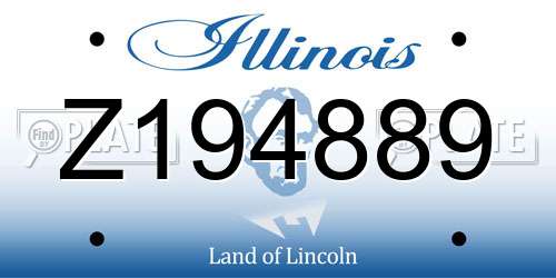 Z194889 Illinois License Plate
