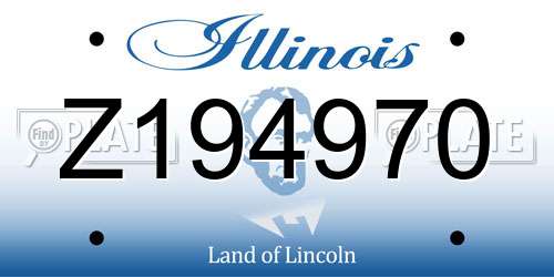 Z194970 Illinois License Plate