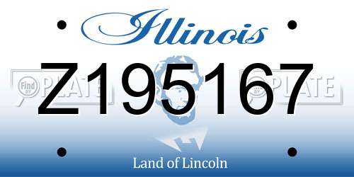 Z195167 Illinois License Plate