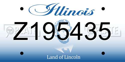 Z195435 Illinois License Plate