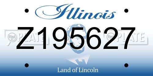 Z195627 Illinois License Plate