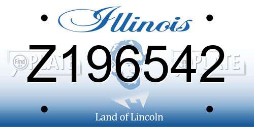 Z196542 Illinois License Plate