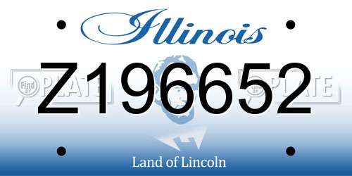 Z196652 Illinois License Plate