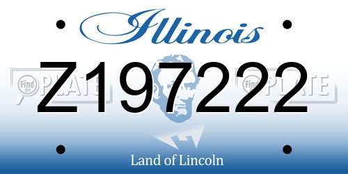 Z197222 Illinois License Plate