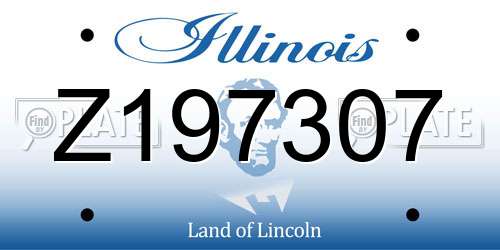 Z197307 Illinois License Plate