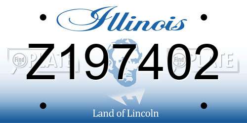 Z197402 Illinois License Plate